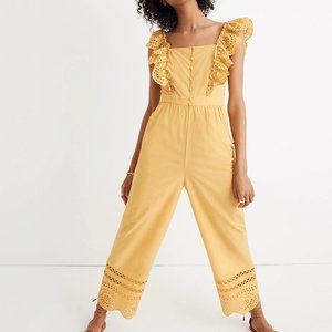 NWT Madewell yellow ruffle jumpsuit